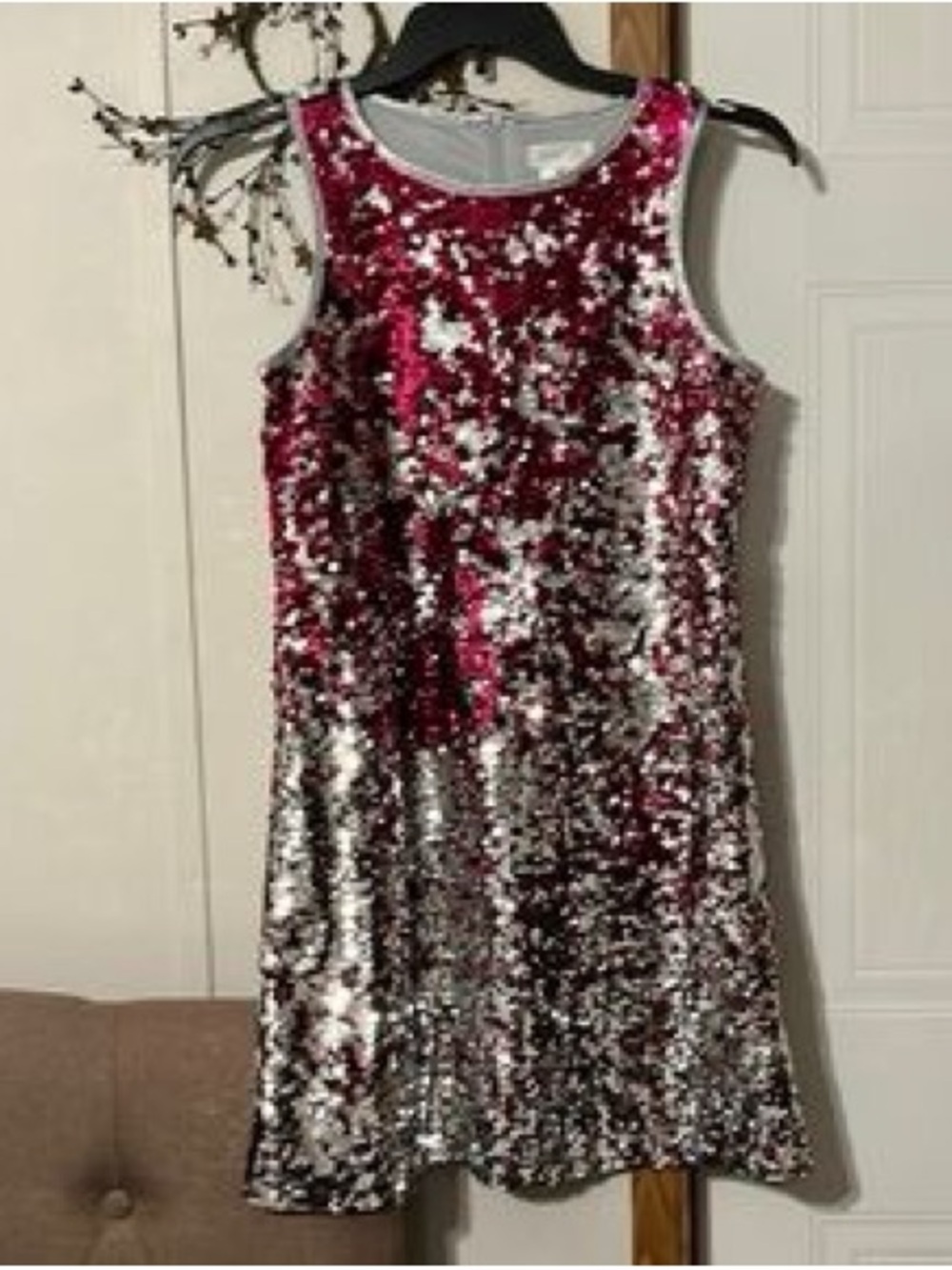Lavender Girls' Sleeveless Lined Flippable Sequin Dress  10/12